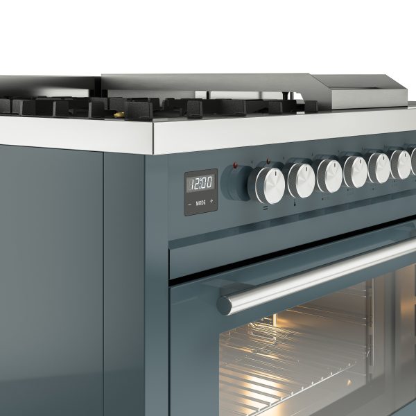 ILVE Professional Plus II 48" Dual Fuel Range with 5 Sealed Burners Griddle French Top Triple Glass Door - UP48FSWMP - Image 2