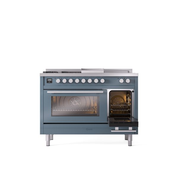 ILVE Professional Plus II 48" Dual Fuel Range with 5 Sealed Burners Griddle French Top Triple Glass Door - UP48FSWMP - Image 5