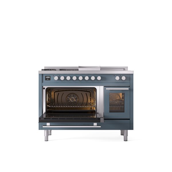 ILVE Professional Plus II 48" Dual Fuel Range with 5 Sealed Burners Griddle French Top Triple Glass Door - UP48FSWMP - Image 6