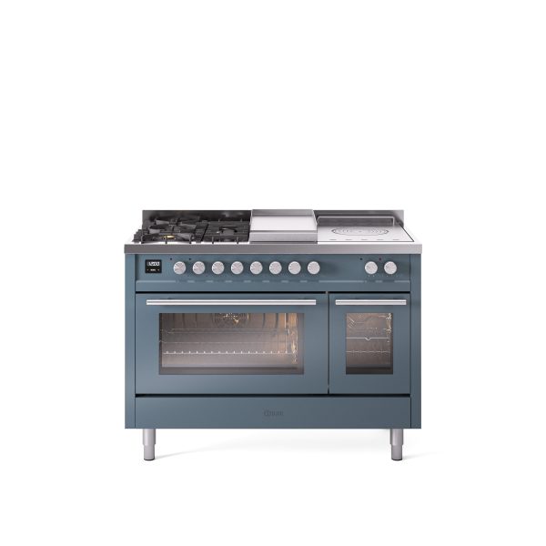 ILVE Professional Plus II 48" Dual Fuel Range with 5 Sealed Burners Griddle French Top Triple Glass Door - UP48FSWMP - Image 7