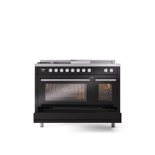 ILVE Professional Plus II 48" Dual Fuel Range with 5 Sealed Burners Griddle French Top Triple Glass Door - UP48FSWMP - Image 13
