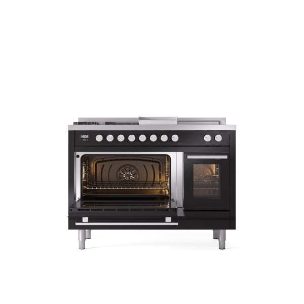 ILVE Professional Plus II 48" Dual Fuel Range with 5 Sealed Burners Griddle French Top Triple Glass Door - UP48FSWMP - Image 16