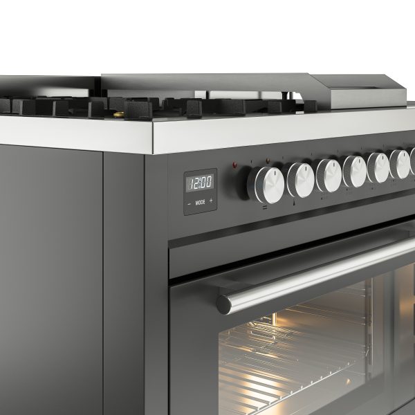 ILVE Professional Plus II 48" Dual Fuel Range with 5 Sealed Burners Griddle French Top Triple Glass Door - UP48FSWMP - Image 21