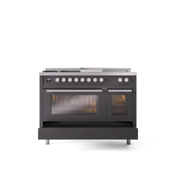 ILVE Professional Plus II 48" Dual Fuel Range with 5 Sealed Burners Griddle French Top Triple Glass Door - UP48FSWMP - Image 23