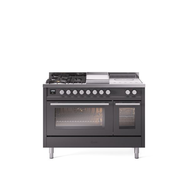 ILVE Professional Plus II 48" Dual Fuel Range with 5 Sealed Burners Griddle French Top Triple Glass Door - UP48FSWMP - Image 26