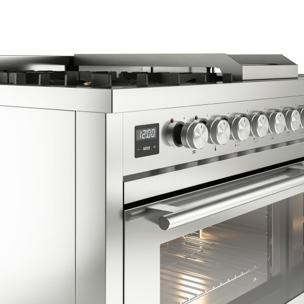 ILVE Professional Plus II 48" Dual Fuel Range with 5 Sealed Burners Griddle French Top Triple Glass Door - UP48FSWMP - Image 29