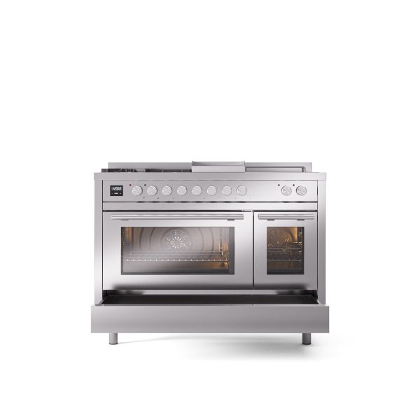 ILVE Professional Plus II 48" Dual Fuel Range with 5 Sealed Burners Griddle French Top Triple Glass Door - UP48FSWMP - Image 31