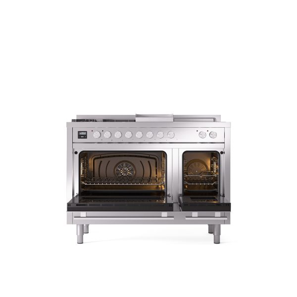 ILVE Professional Plus II 48" Dual Fuel Range with 5 Sealed Burners Griddle French Top Triple Glass Door - UP48FSWMP - Image 32
