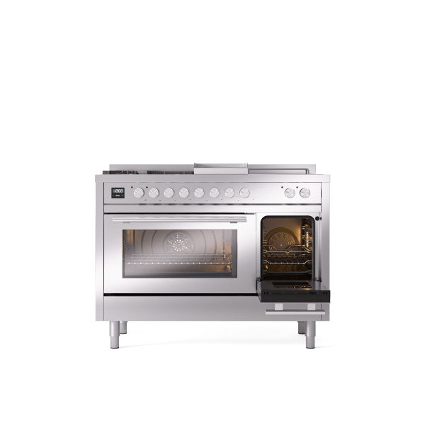 ILVE Professional Plus II 48" Dual Fuel Range with 5 Sealed Burners Griddle French Top Triple Glass Door - UP48FSWMP - Image 33