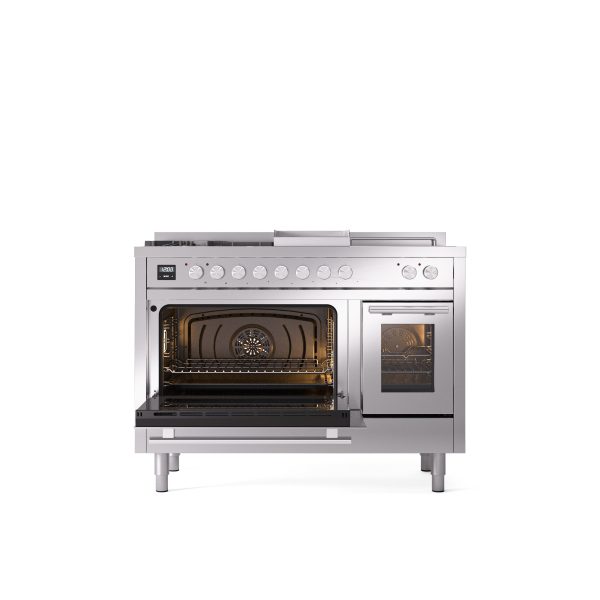 ILVE Professional Plus II 48" Dual Fuel Range with 5 Sealed Burners Griddle French Top Triple Glass Door - UP48FSWMP - Image 34