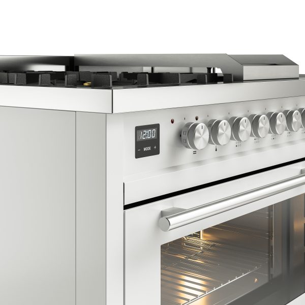 ILVE Professional Plus II 48" Dual Fuel Range with 5 Sealed Burners Griddle French Top Triple Glass Door - UP48FSWMP - Image 39