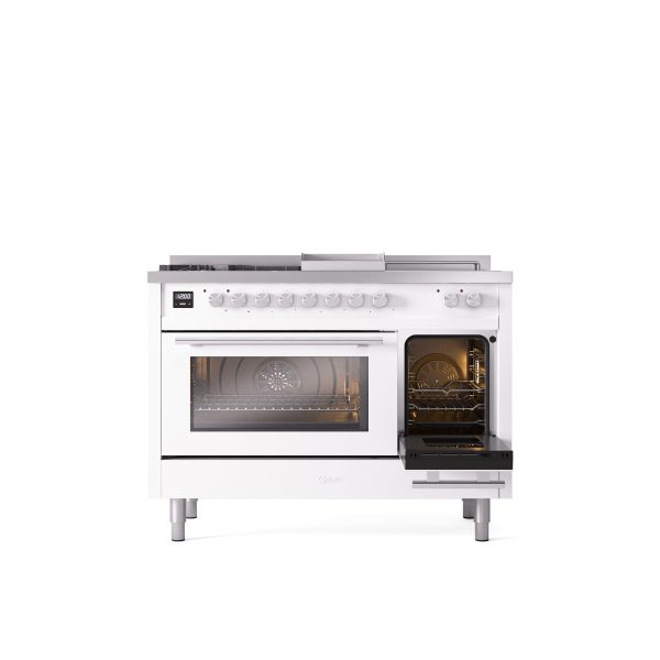 ILVE Professional Plus II 48" Dual Fuel Range with 5 Sealed Burners Griddle French Top Triple Glass Door - UP48FSWMP - Image 43