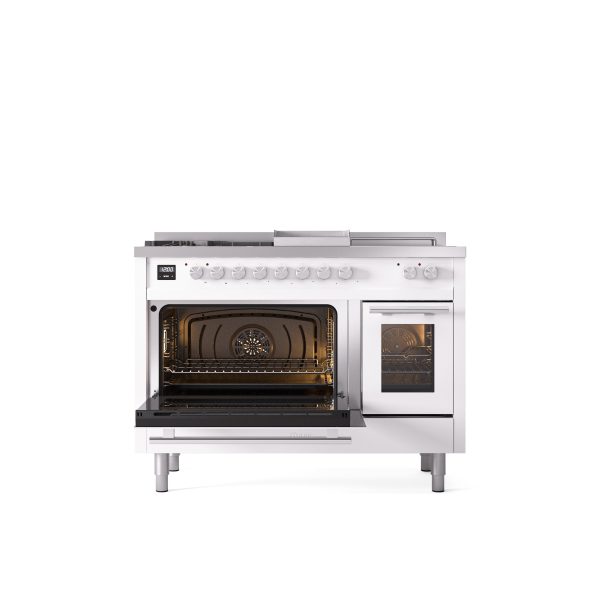 ILVE Professional Plus II 48" Dual Fuel Range with 5 Sealed Burners Griddle French Top Triple Glass Door - UP48FSWMP - Image 44
