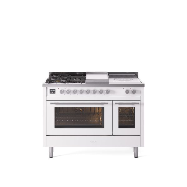 ILVE Professional Plus II 48" Dual Fuel Range with 5 Sealed Burners Griddle French Top Triple Glass Door - UP48FSWMP - Image 45