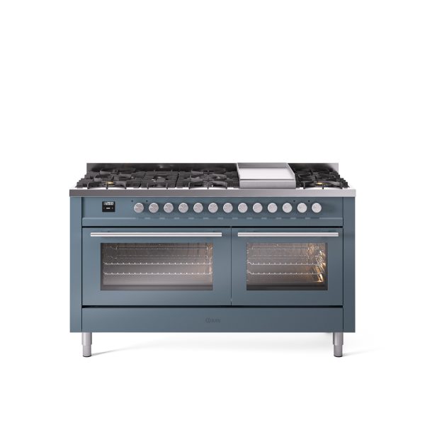 ILVE Professional Plus 60" Dual Fuel Range with 9 Sealed Burners w/Griddle Triple Glass Door - UP60FWMP - Image 7