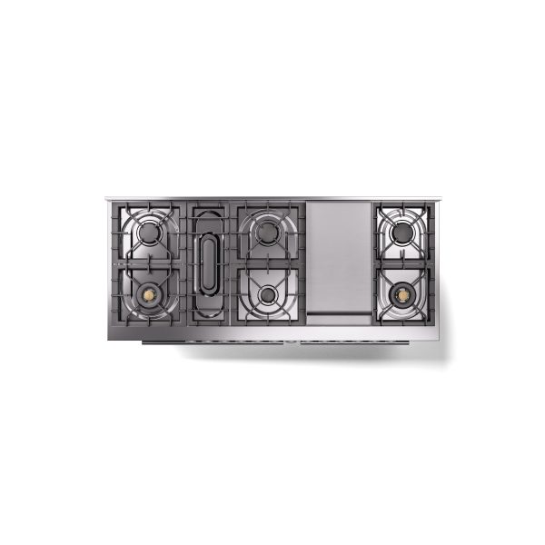 ILVE Professional Plus 60" Dual Fuel Range with 9 Sealed Burners w/Griddle Triple Glass Door - UP60FWMP - Image 10