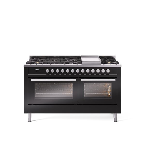 ILVE Professional Plus 60" Dual Fuel Range with 9 Sealed Burners w/Griddle Triple Glass Door - UP60FWMP - Image 17