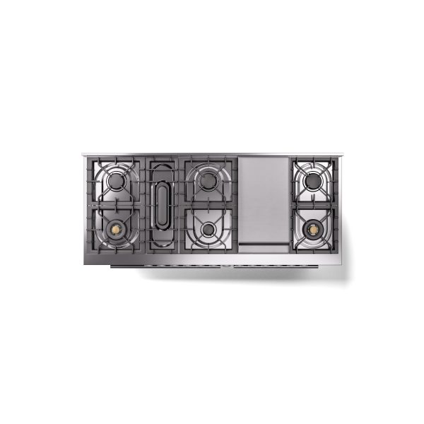 ILVE Professional Plus 60" Dual Fuel Range with 9 Sealed Burners w/Griddle Triple Glass Door - UP60FWMP - Image 20