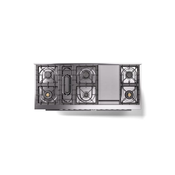 ILVE Professional Plus 60" Dual Fuel Range with 9 Sealed Burners w/Griddle Triple Glass Door - UP60FWMP - Image 30