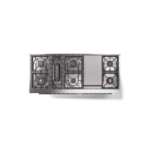 ILVE Professional Plus 60" Dual Fuel Range with 9 Sealed Burners w/Griddle Triple Glass Door - UP60FWMP - Image 40