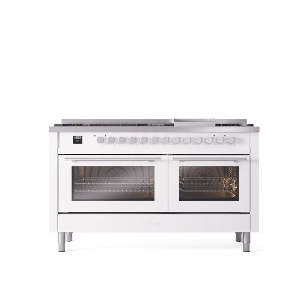 ILVE Professional Plus 60" Dual Fuel Range with 9 Sealed Burners w/Griddle Triple Glass Door - UP60FWMP - Image 42