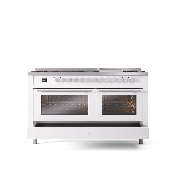 ILVE Professional Plus 60" Dual Fuel Range with 9 Sealed Burners w/Griddle Triple Glass Door - UP60FWMP - Image 43
