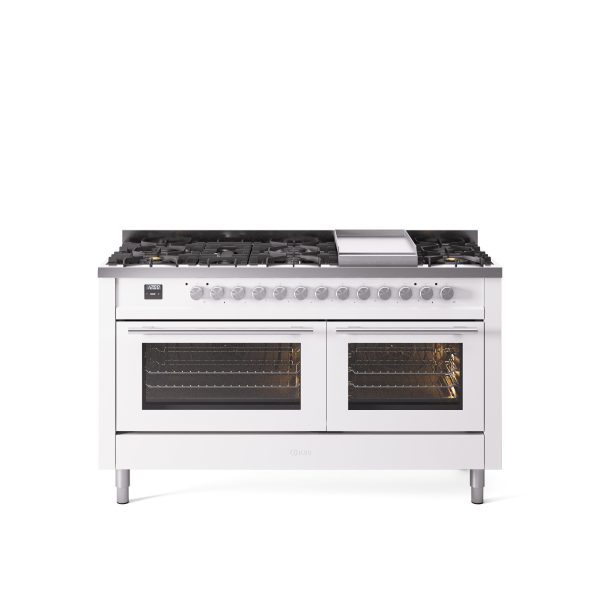 ILVE Professional Plus 60" Dual Fuel Range with 9 Sealed Burners w/Griddle Triple Glass Door - UP60FWMP - Image 47
