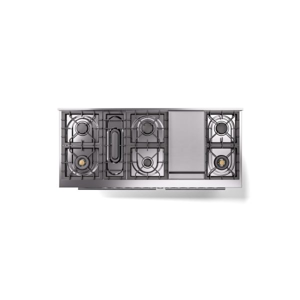 ILVE Professional Plus 60" Dual Fuel Range with 9 Sealed Burners w/Griddle Triple Glass Door - UP60FWMP - Image 50
