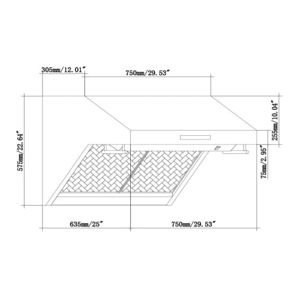 Forno Ansedonia 30" Wall Mount Range Hood Vent Shelf Backslash - FRHWM5029-30HB - Image 6