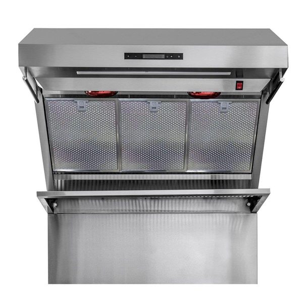 Forno Ansedonia 36" Wall Mount Range Hood with Red Light Warmer, Shelf/Backsplash, and 1200 CFM Motor -FRHWM5029-36HB - Image 2