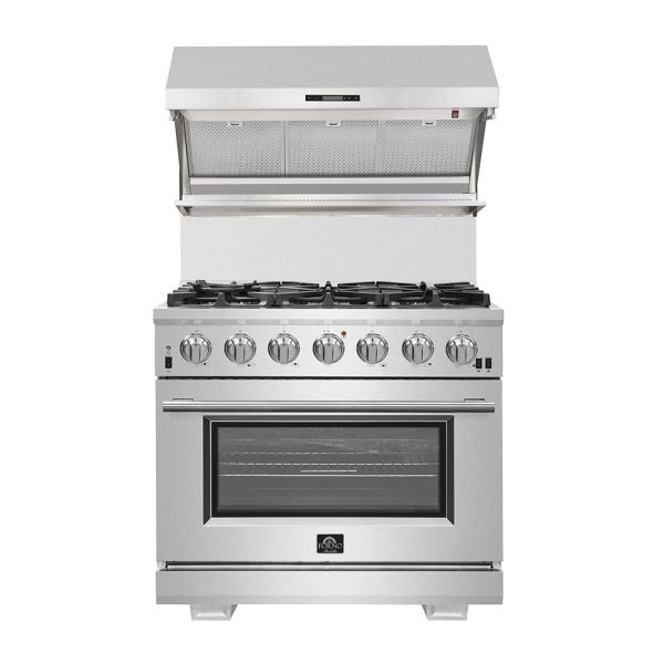 Forno Ansedonia 36" Wall Mount Range Hood with Red Light Warmer, Shelf/Backsplash, and 1200 CFM Motor -FRHWM5029-36HB - Image 3