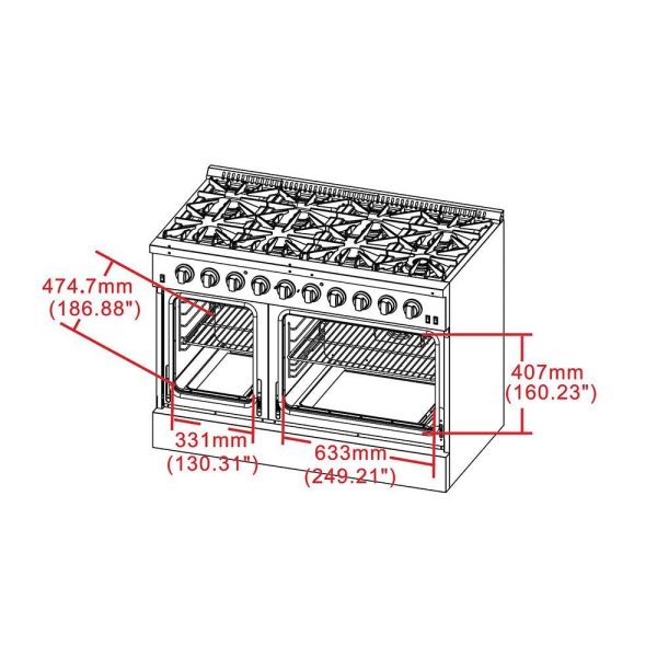 Forno 48" Vittorio Freestanding Gas Range with Double Oven - FFSGS6244-48 - Image 18