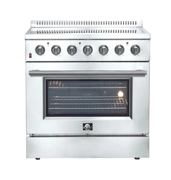 FORNO Galiano 36-Inch Electric Range with Convection Oven in Stainless Steel - FFSEL6083-36 - Image 2
