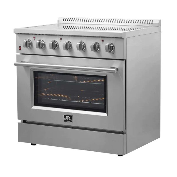 FORNO Galiano 36-Inch Electric Range with Convection Oven in Stainless Steel - FFSEL6083-36 - Image 7