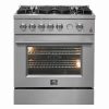 Forno Giovanni 30-inch Gas Range with 5 Gas Burners Convection Gas Oven with Temperature Gauge in Stainless Steel - FFSGS6274-30