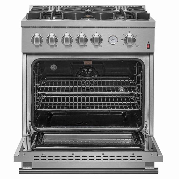 Forno Giovanni 30-inch Gas Range with 5 Gas Burners Convection Gas Oven with Temperature Gauge in Stainless Steel - FFSGS6274-30 - Image 2