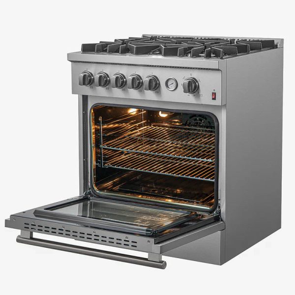 Forno Giovanni 30-inch Gas Range with 5 Gas Burners Convection Gas Oven with Temperature Gauge in Stainless Steel - FFSGS6274-30 - Image 4
