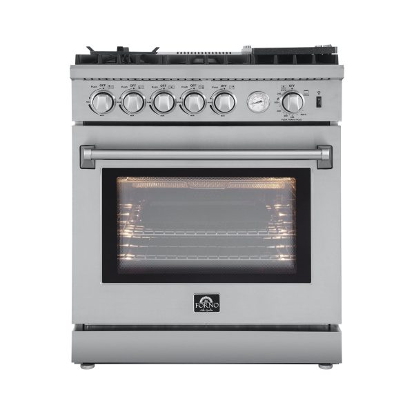 Forno Breno 30" Freestanding Gas Range Oven with 5 Sealed Burners, Griddle, and Air Fryer FFSGS6276-30 - Image 2