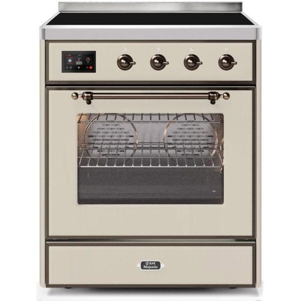 ILVE 30" Majestic II Series Freestanding Electric Single Oven Range with 4 Elements, Triple Glass Cool Door, Convection Oven, TFT Oven Control Display and Child Lock (UMI30NE3)