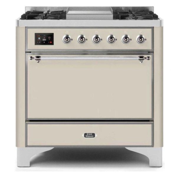 ILVE 36 Inch Majestic II Series Natural/ Propane Gas Burner and Electric Oven Range with 6 Sealed Burners (UM09FDQNS3) - Image 2