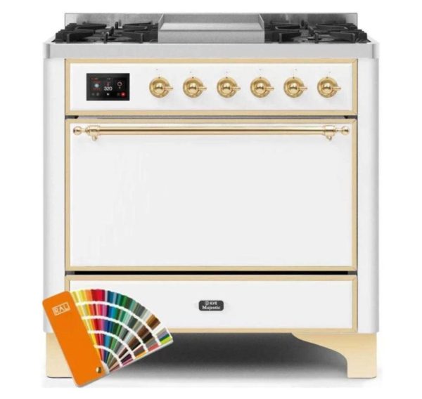 ILVE 36 Inch Majestic II Series Natural/ Propane Gas Burner and Electric Oven Range with 6 Sealed Burners (UM09FDQNS3) - Image 27