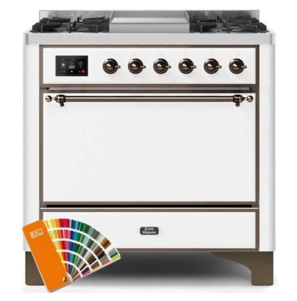 ILVE 36 Inch Majestic II Series Natural/ Propane Gas Burner and Electric Oven Range with 6 Sealed Burners (UM09FDQNS3) - Image 25
