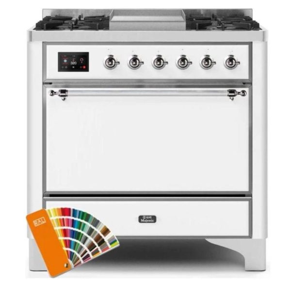 ILVE 36 Inch Majestic II Series Natural/ Propane Gas Burner and Electric Oven Range with 6 Sealed Burners (UM09FDQNS3) - Image 26