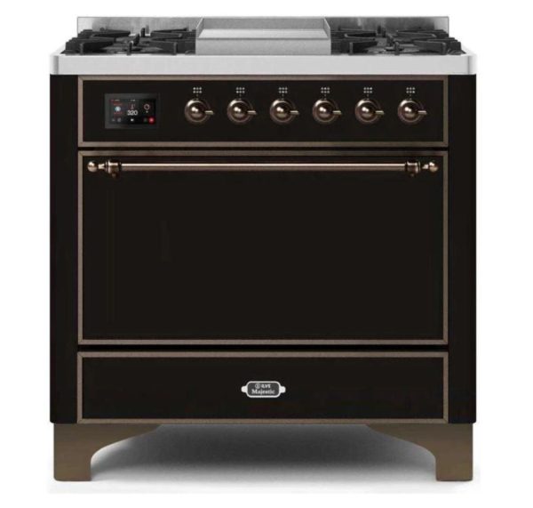 ILVE 36 Inch Majestic II Series Natural/ Propane Gas Burner and Electric Oven Range with 6 Sealed Burners (UM09FDQNS3) - Image 5