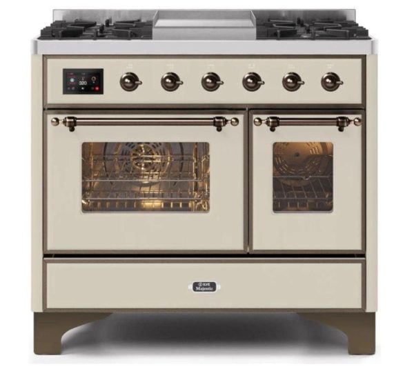 ILVE 40 Inch Majestic II Series Natural Gas/ Propane Gas Burner and Electric Oven with 6 Sealed Burners (UMD10FDNS3)