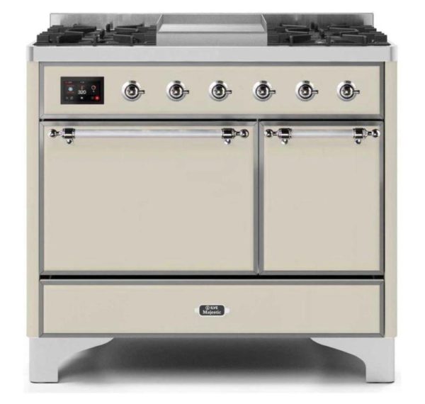 ILVE 40 Inch Majestic II Series Natural/ Propane Gas Burner and Electric Oven Range with 6 Sealed Burners (UMD10FDQNS3) - Image 2