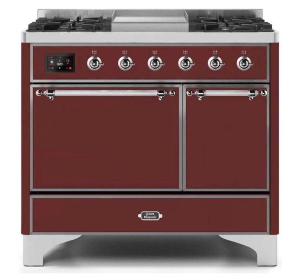 ILVE 40 Inch Majestic II Series Natural/ Propane Gas Burner and Electric Oven Range with 6 Sealed Burners (UMD10FDQNS3) - Image 10