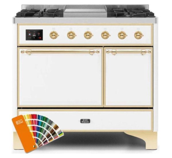 ILVE 40 Inch Majestic II Series Natural/ Propane Gas Burner and Electric Oven Range with 6 Sealed Burners (UMD10FDQNS3) - Image 27