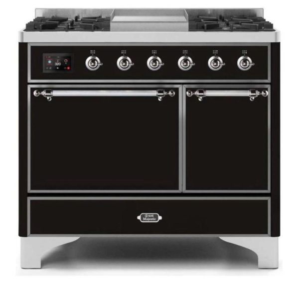 ILVE 40 Inch Majestic II Series Natural/ Propane Gas Burner and Electric Oven Range with 6 Sealed Burners (UMD10FDQNS3) - Image 6
