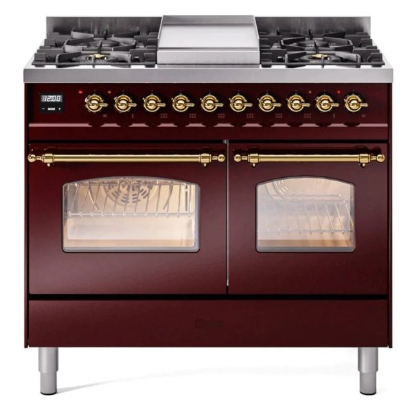 ILVE 40" Nostalgie II Series Freestanding Double Oven Dual Fuel Range with 6 Sealed Burners and Griddle - UPD40FNMP - Image 11